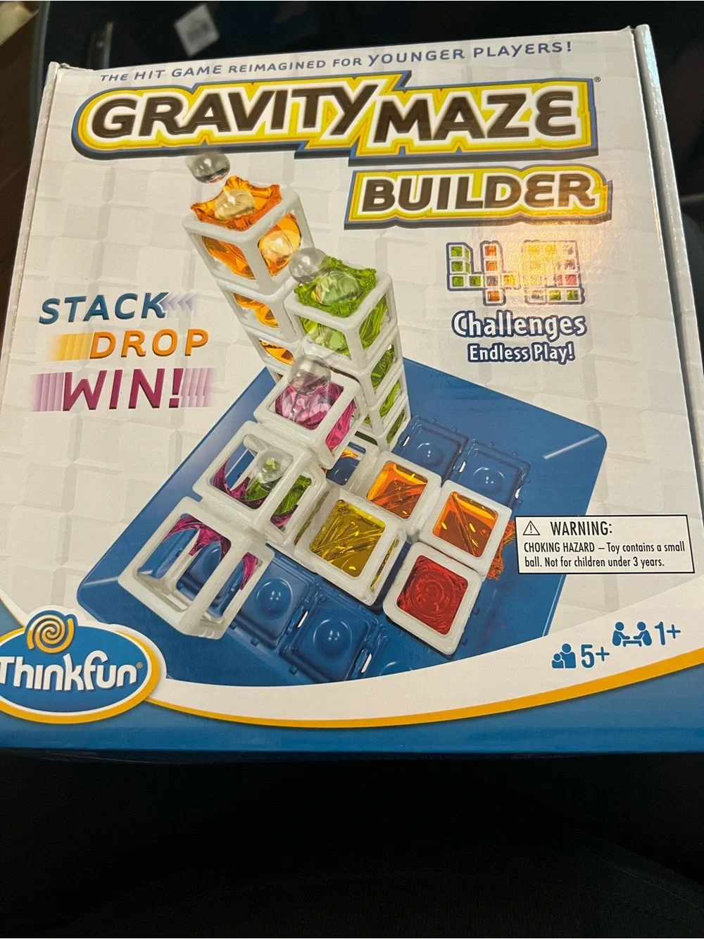 Think! Gravity Maze Builder Logic Game - White with Multicolor Gems